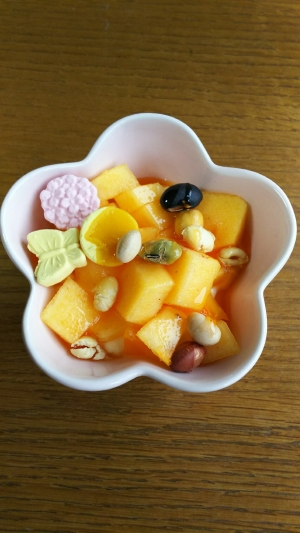 柿 和三盆 煎り豆の和風ヨーグルト レシピ 作り方 By 4045g 楽天レシピ