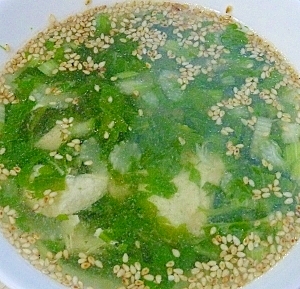 鶏ささ身とセロリの葉の中華スープ レシピ 作り方 By まるっとまる 楽天レシピ