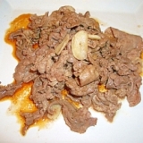 牛肉のにんにく炒めかき醤油がけ