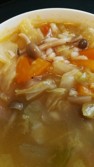 快調 もち麦入りのたっぷり野菜スープ レシピ 作り方 By Mywayuayu 楽天レシピ
