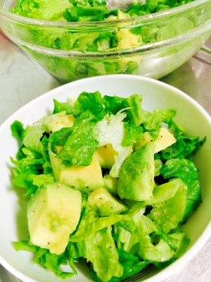今日のサラダ アボカド レタスで緑のサラダ レシピ 作り方 By Toytoy Saori05 楽天レシピ