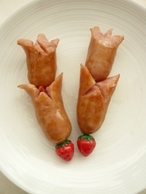 お弁当に ウインナーでチューリップの飾り切り レシピ 作り方 By Kumiko3 楽天レシピ