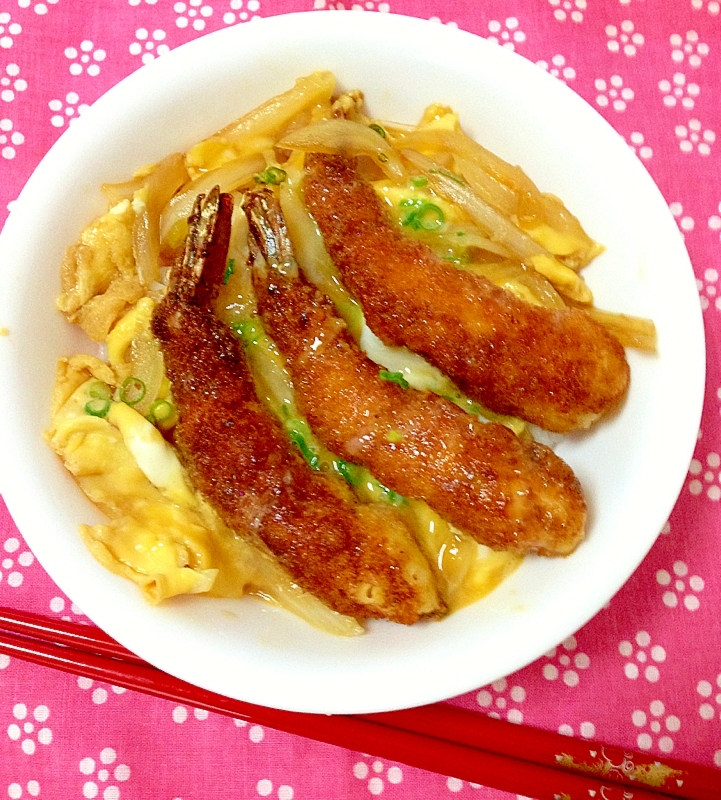 めんつゆで簡単☆エビフライ丼