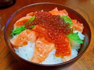 鮭といくらde親子丼 レシピ 作り方 By ちゅろす1972 楽天レシピ