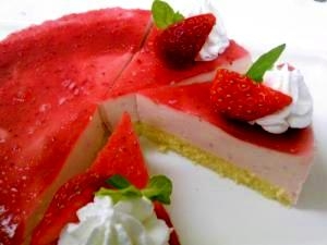 マーブル模様がかわいい いちごババロアケーキ レシピ 作り方 By