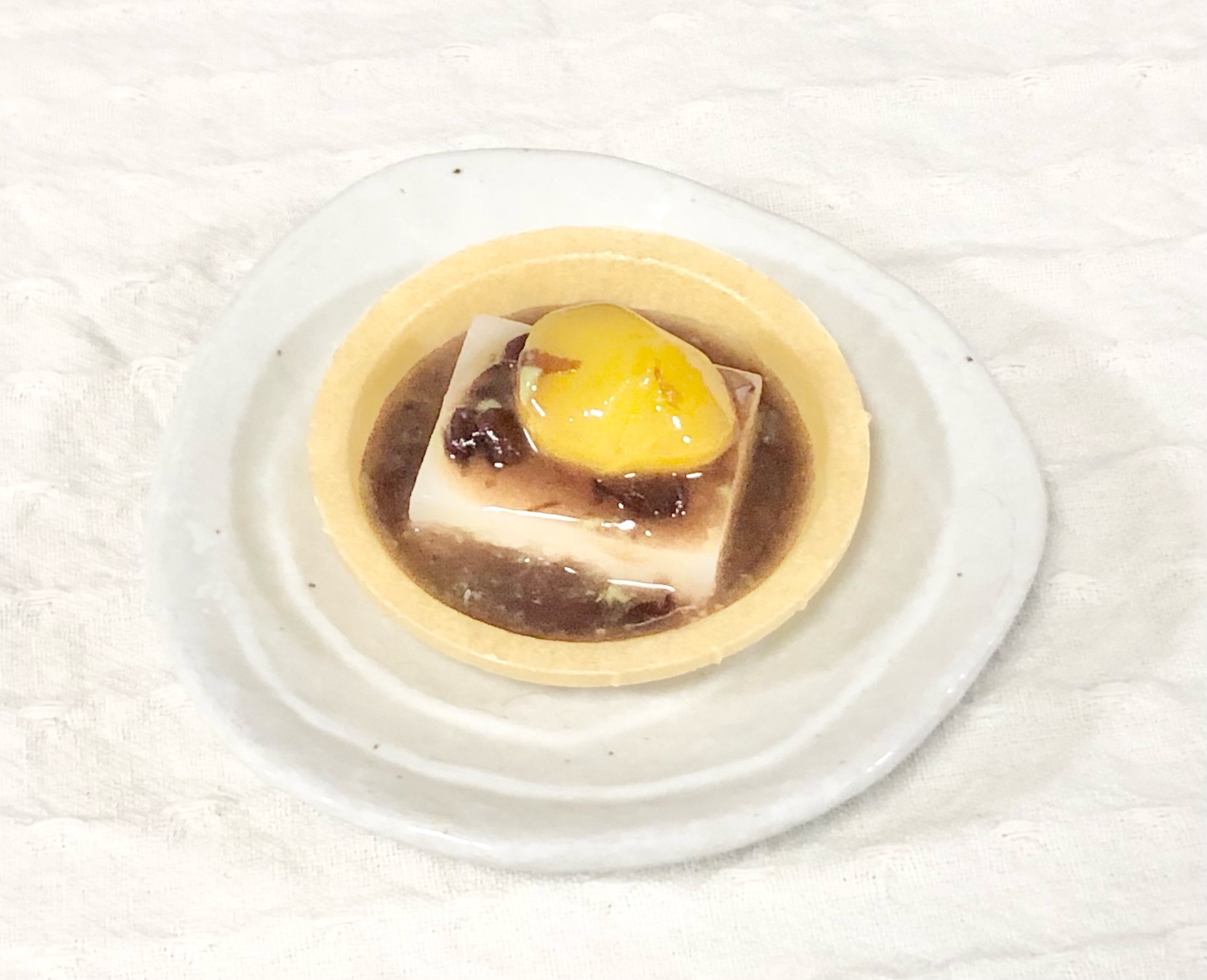 簡単⭐つぶあんと栗の甘露煮入りモナカ