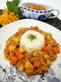 塩麹でゴロゴロ野菜の☆ドライカレー