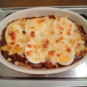 ハヤシライスとゆで卵のチーズパスタ レシピ 作り方 By なるぱん 楽天レシピ