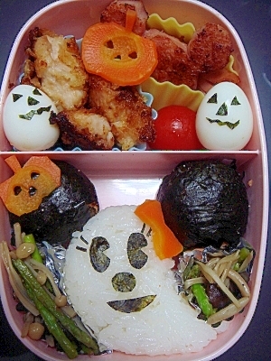 ミニーちゃんおばけのハロウィン弁当 レシピ 作り方 By Miku4492 楽天レシピ