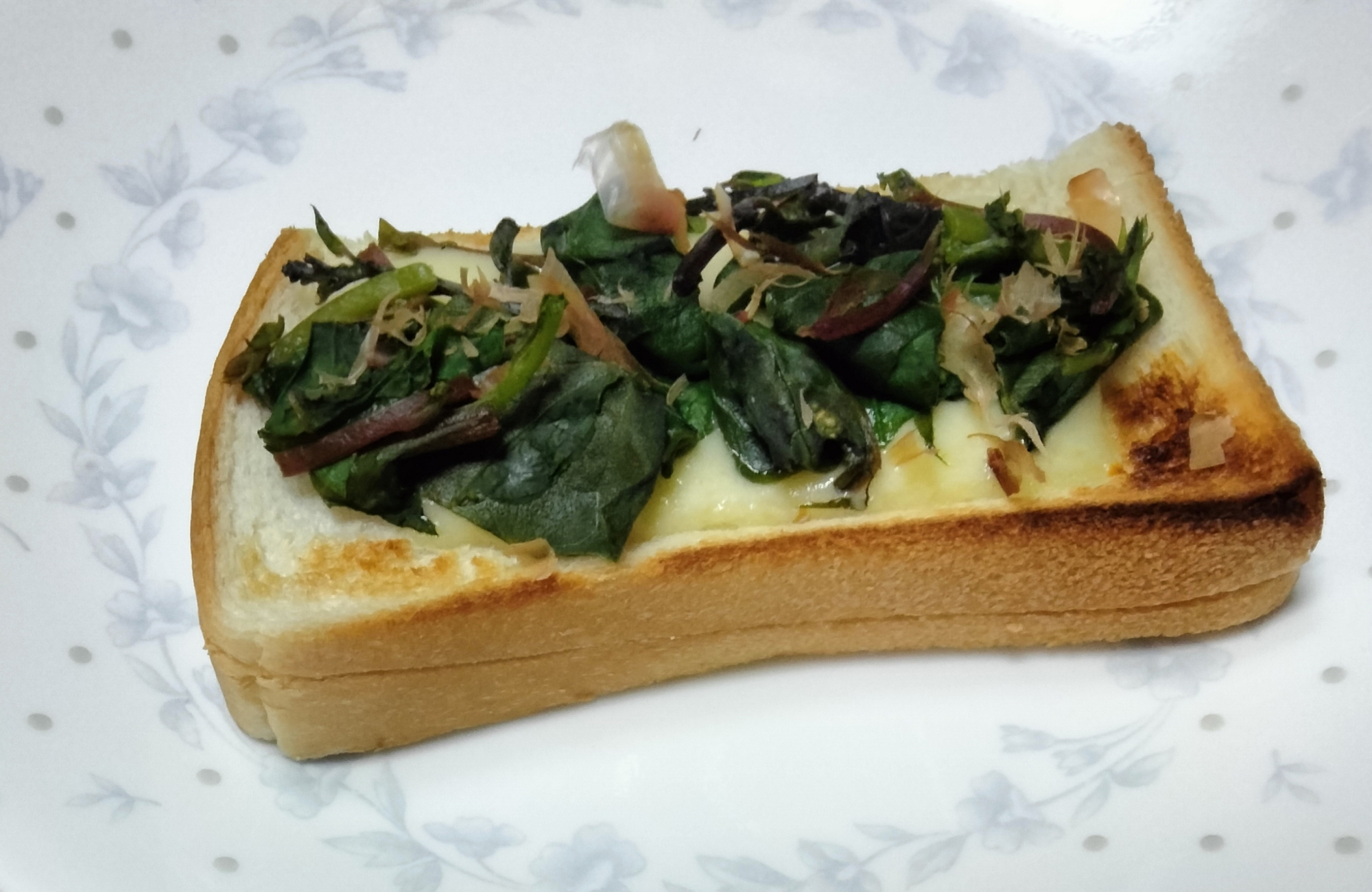 チーズトーストアレンジ 青菜&おかか
