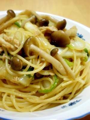 和風パスタ しめじと白菜とツナのバター醤油 レシピ 作り方 By はちわれ４１３ 楽天レシピ