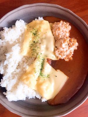 レトルトカレーにトッピング チーズマヨ納豆カレー レシピ 作り方 By ミートソース 楽天レシピ