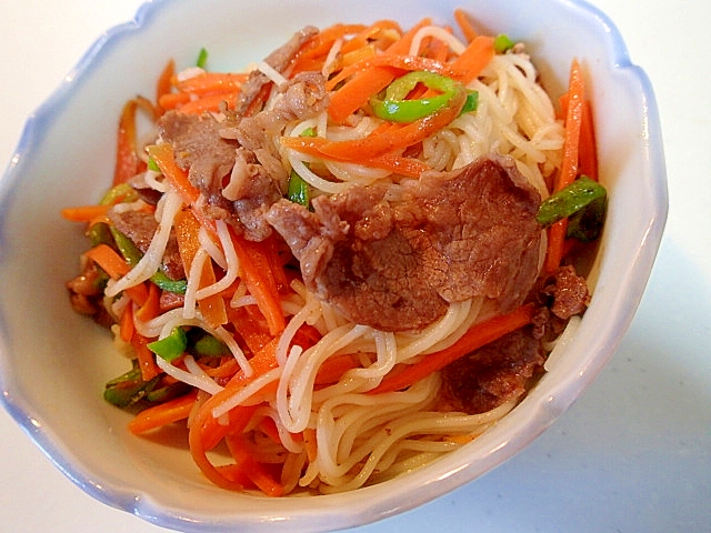 サバ缶でそうめんチャンプルー