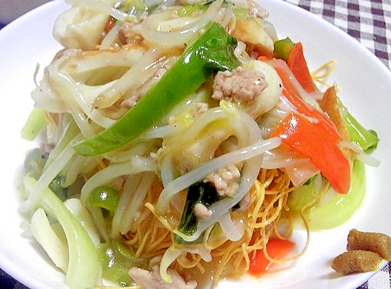 豚ひき肉と野菜たっぷり皿うどん