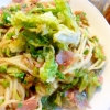 春の蕗ふきパスタ＊蕗味噌とベーコン