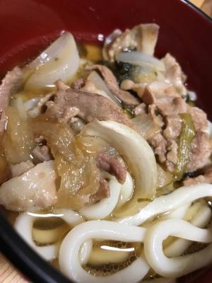 豚丼の残りのうどんつゆで肉うどん レシピ 作り方 By Rママ 楽天レシピ