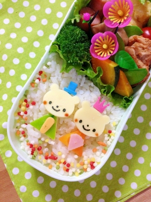 簡単キャラ弁 くまちゃんのひなまつり弁当 レシピ 作り方 By Cherry05 楽天レシピ