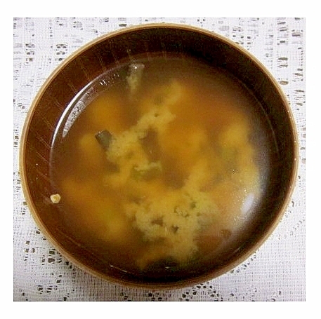 わらびの味噌汁（鰹だし・塩麴入り）