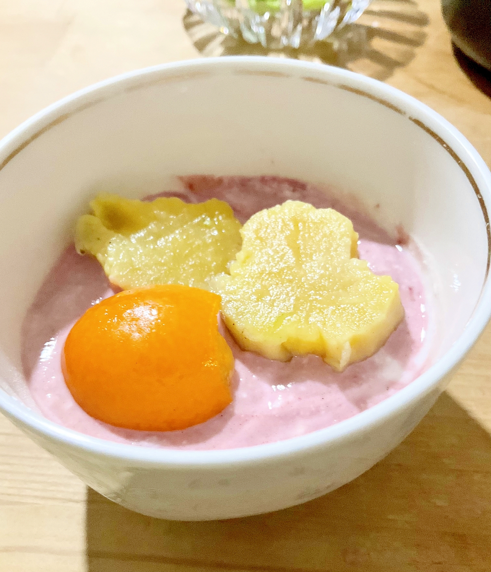 焼き芋金柑乗せ♢生姜ザクロ味ヨーグルト