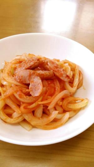 レンジで簡単 うどんナポリタン レシピ 作り方 By もちっこチーズ 楽天レシピ