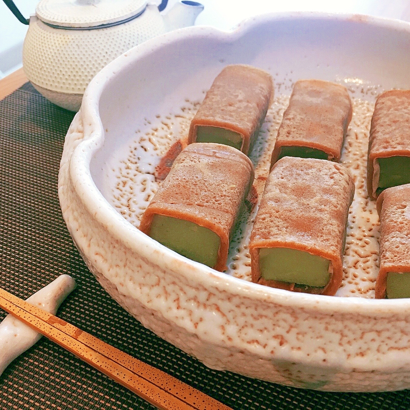 玉子焼き器で簡単　サツマイモの包みきんつば