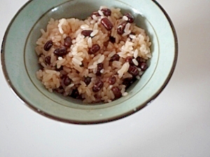 炊飯器で　小豆のお赤飯