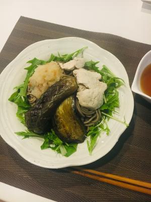 夏にさっぱり 鶏肉と焼きなすの野菜たっぷり蕎麦 レシピ 作り方 By たぁくんママ 楽天レシピ