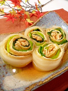 干し野菜で作る☀　「白菜と小松菜の信田巻き」