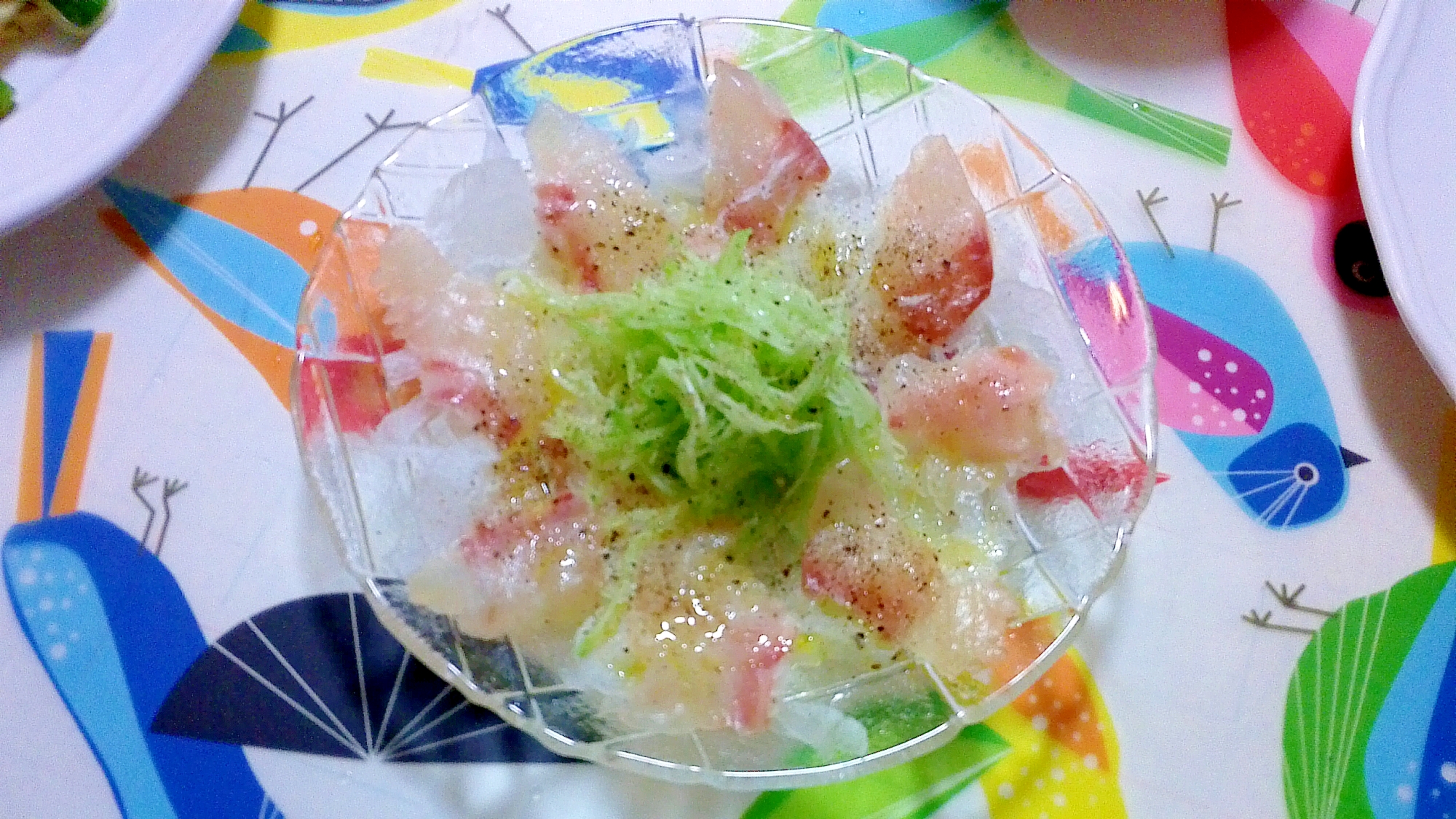 鯛の昆布締めのカルパッチョ