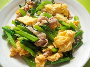 つるむらさきと豚肉の卵炒め レシピ 作り方 By Mint74 楽天レシピ