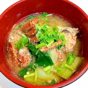 クリガニと青梗菜の味噌汁 レシピ 作り方 By Cu3 Conture 楽天レシピ