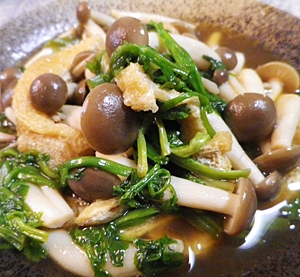 しめじセリ揚げの煮びたし