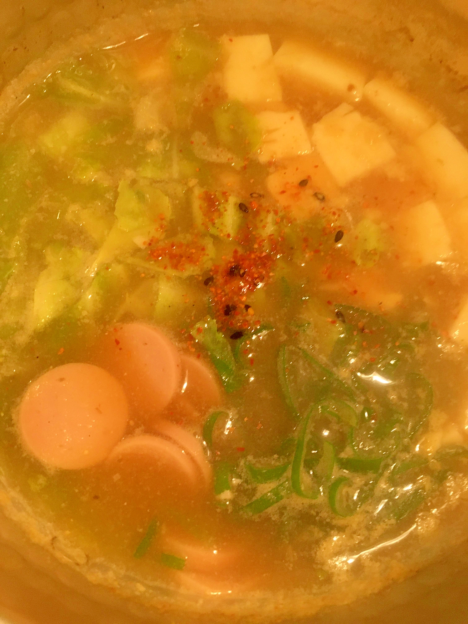 辛ラーメンのパウダーでつくる、テンジャンチゲ