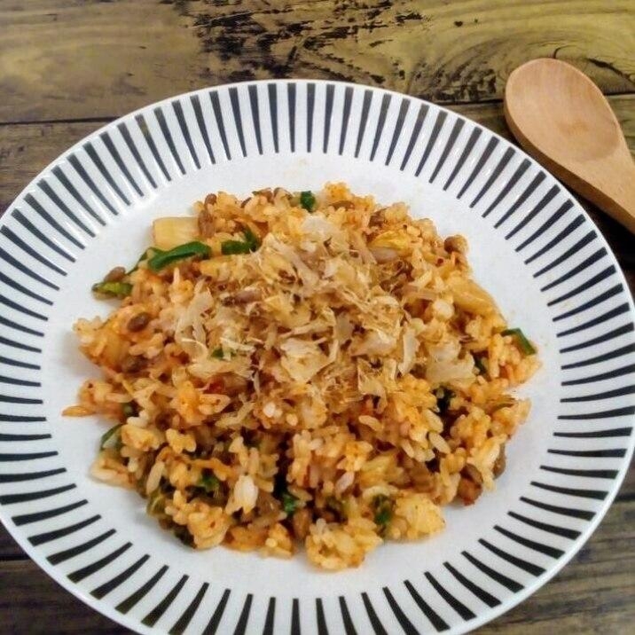 ♪ちゃちゃっと出来ちゃう♡納豆キムチ炒飯