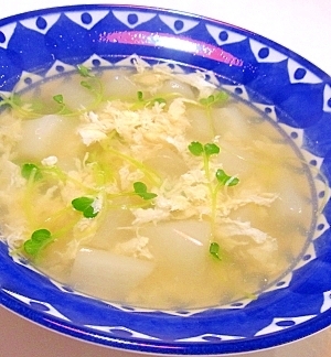 大根とカイワレ菜の卵とじスープ レシピ 作り方 By メリッコ 楽天レシピ
