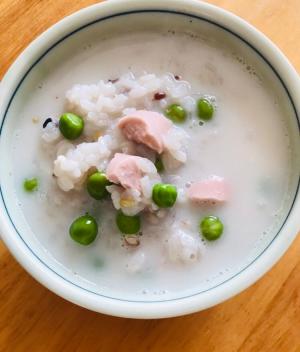 魚ニソとグリーンピースのミルク雑炊 レシピ 作り方 By ボンド子