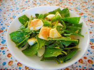 サラダほうれん草とゆで卵のサラダ レシピ 作り方 By Mococo05 楽天レシピ