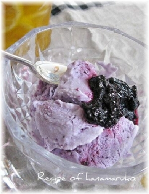 ブルーベリージャムと牛乳で 手作りアイスクリーム レシピ 作り方 By はなまる子 楽天レシピ