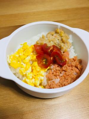 ２歳の朝ごはん 四色丼 レシピ 作り方 By 快ママ 楽天レシピ