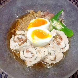 ささみの梅肉巻きのぶっかけそうめん なめたけ添え レシピ 作り方 By U Smyles 楽天レシピ