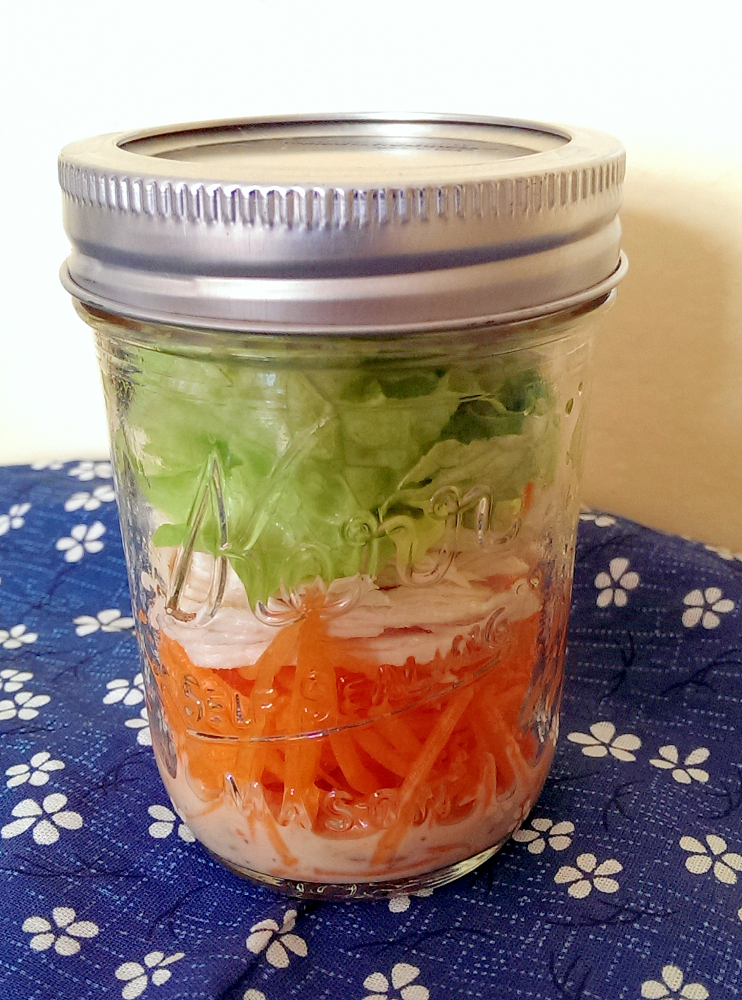 手が汚れないキムチ♪タコと水菜の☆メイソンジャー