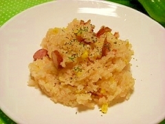 丸ごとトマトとコーンの炊き込みご飯