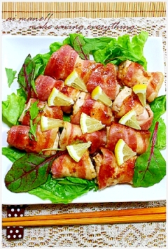 鶏ササミのベーコン巻き