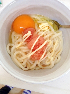 明太子マヨネーズの釜玉うどん レシピ 作り方 By とっこ 楽天レシピ