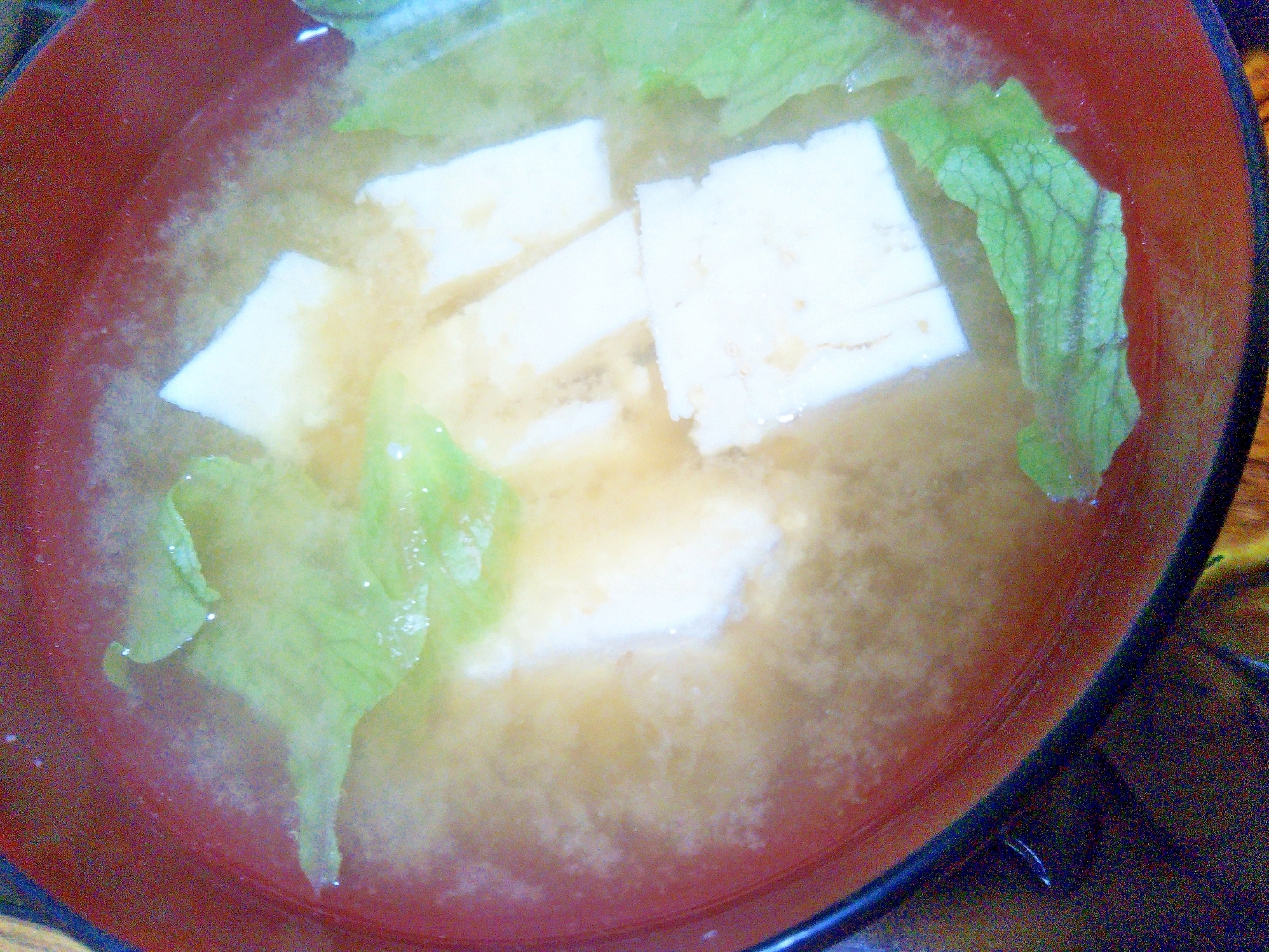 豆腐&レタスの味噌汁
