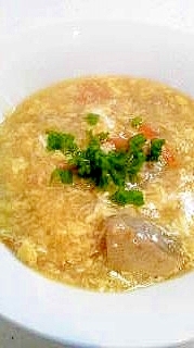 体ポカポカ♪鶏と卵の生姜スープ