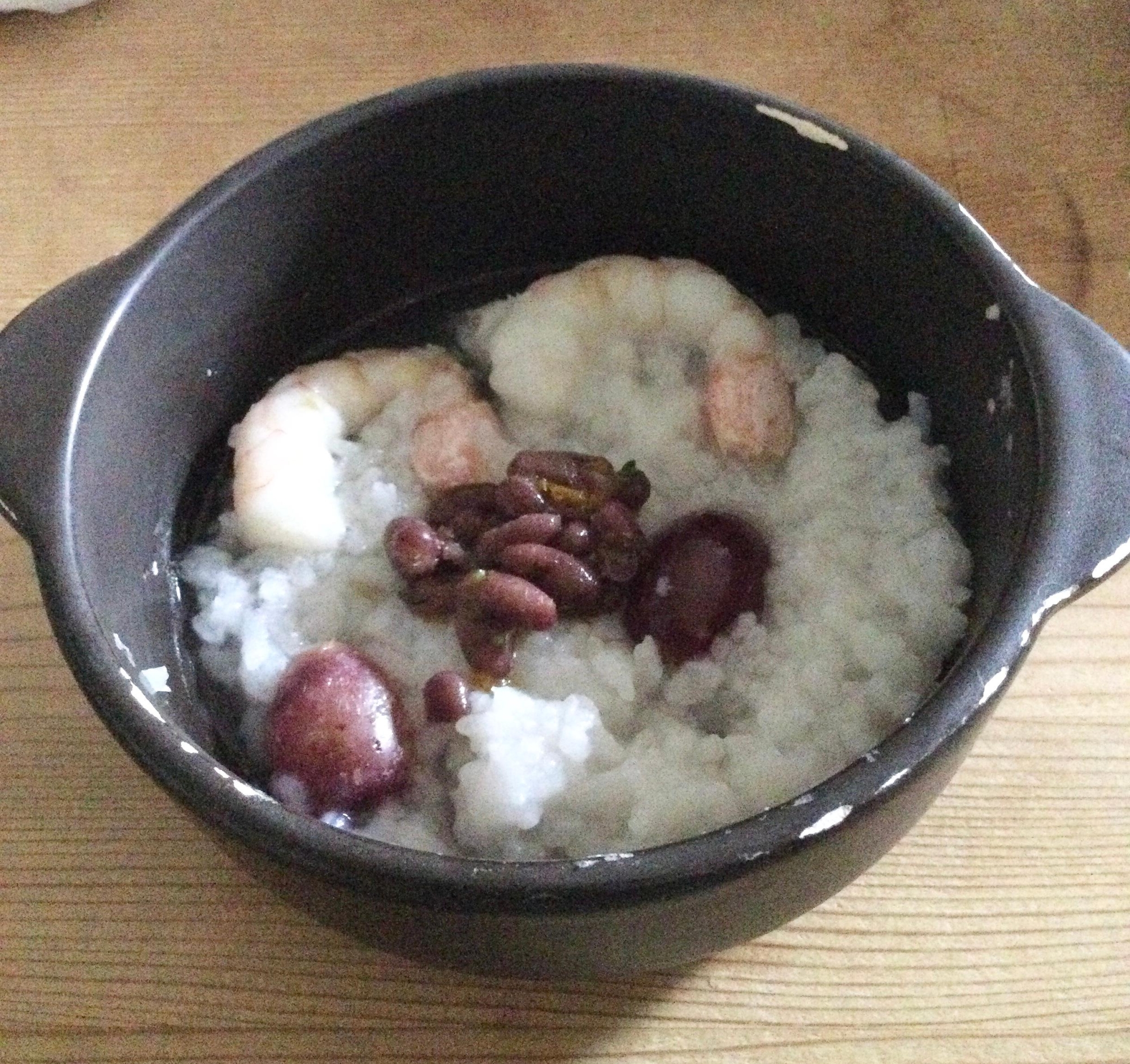 小豆乗せ♢海老ぶどう入りご飯♪