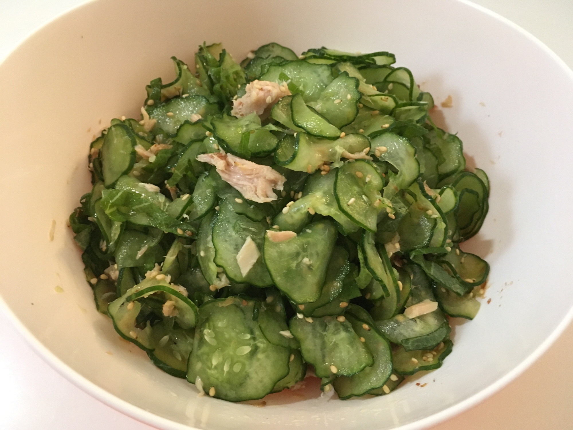 わさび菜とツナのマヨポン和え
