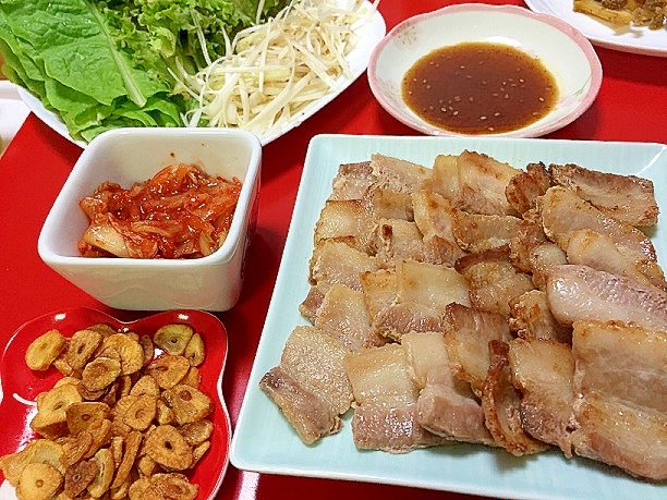 韓国料理☆サムギョプサルの付け合せ〜ネギ編〜