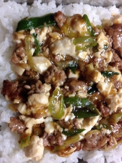 オイスターソース味の麻婆豆腐